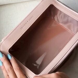 Poppy & Peonies Blush Pink Transparent Cosmetic Bag
